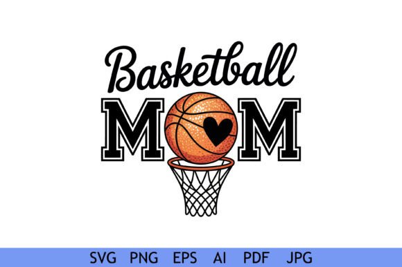 Basketball Mom Heart Hoop Design – A Versatile Graphic for Crafts