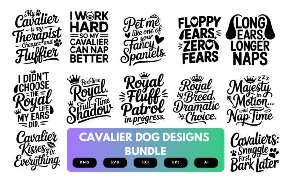 Cavalier King Charles Spaniel SVG Bundle for Crafting and Graphics