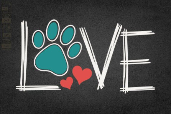 Dog Love Graphics for Crafts and Commercial Projects
