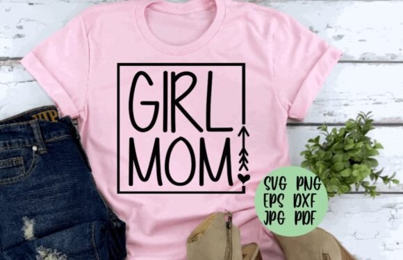 Girl Mom with Frame Heart Arrow: A Versatile Graphic Design Asset for Crafts and Branding