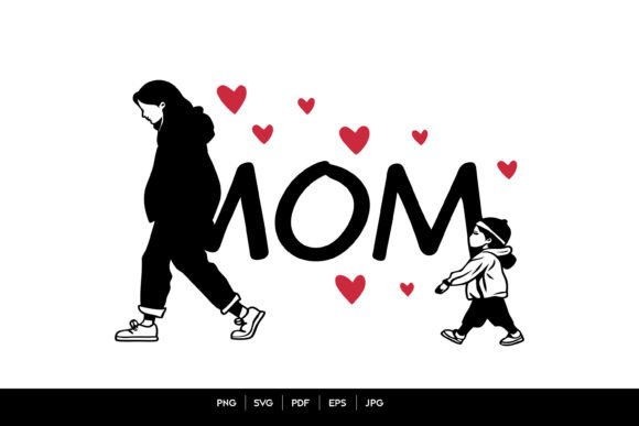Mom Walking with Child – Love Hearts Graphics and Crafts Review