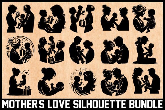 Mother’s Love Silhouette Vector Bundle for Crafts & Graphics