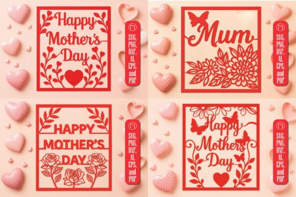 Paper Cut Mother’s Day SVG Bundle for Crafts and Graphics