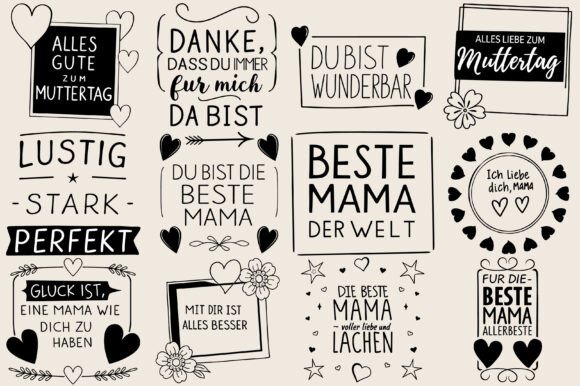 Plotter File Mama SVG: German Sayings for Crafts and Graphics
