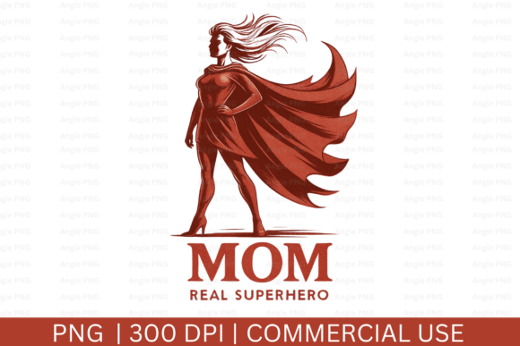 Superhero Mom, Mother’s Day PNG for Crafts and Graphics